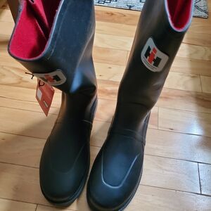 MENS AD TECH Footwear HARVESTER CASE IH Waterproof Boots size 10 Black